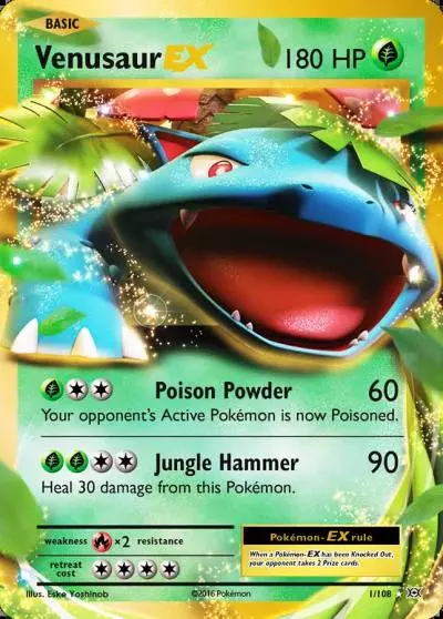 Venusaur-EX 1/108 Evolutions Pokemon card