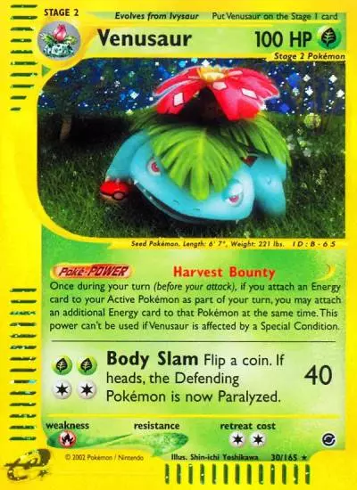 Venusaur 30/165 Expedition Base Set Pokemon card