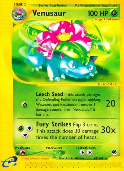 Venusaur 67/165 Expedition Base Set Pokemon card