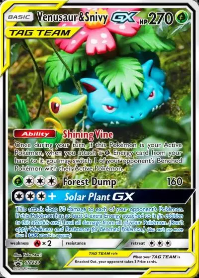Venusaur & Snivy-GX SM229/248 SM Black Star Promos Pokemon card