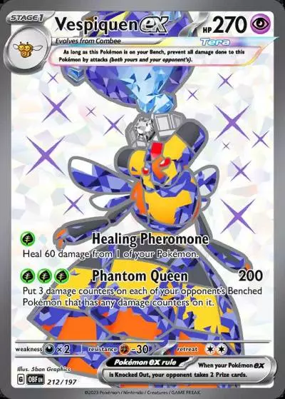 Vespiquen ex 212/197 Obsidian Flames Pokemon card