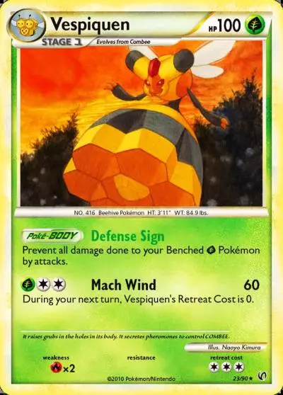 Vespiquen 23/90 HS—Undaunted Pokemon card