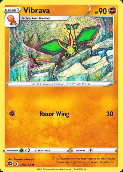 Vibrava 75/172 Brilliant Stars Pokemon card