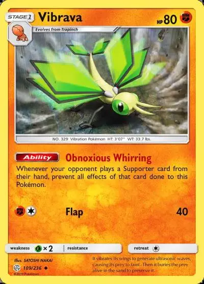 Vibrava 109/236 Cosmic Eclipse Pokemon card
