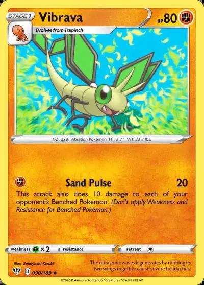 Vibrava 90/189 Darkness Ablaze Pokemon card