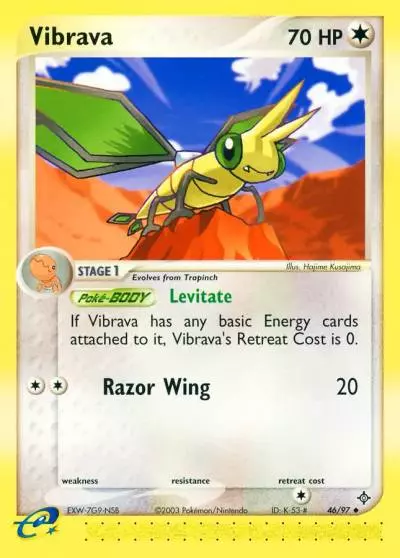 Vibrava 46/97 Dragon Pokemon card