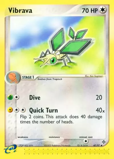 Vibrava 47/97 Dragon Pokemon card