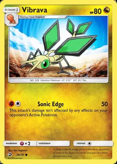 Vibrava 38/70 Dragon Majesty Pokemon card