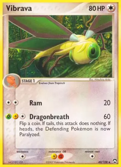 Vibrava 40/108 Power Keepers Pokemon card
