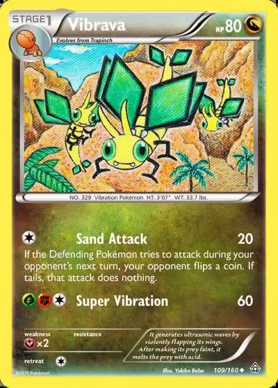 Vibrava 109/160 Primal Clash Pokemon card