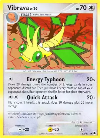 Vibrava 53/111 Rising Rivals Pokemon card