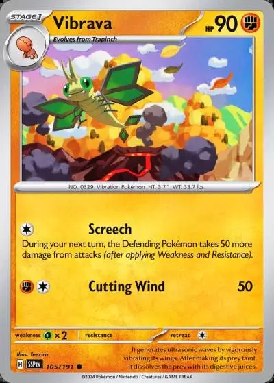 Vibrava 105/191 Surging Sparks Pokemon card