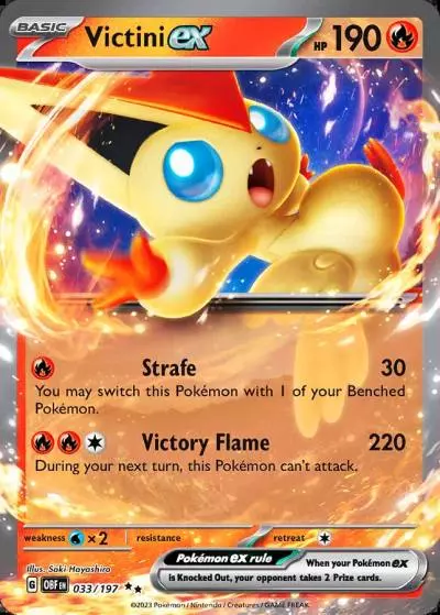 Victini ex 33/197 Obsidian Flames Pokemon card
