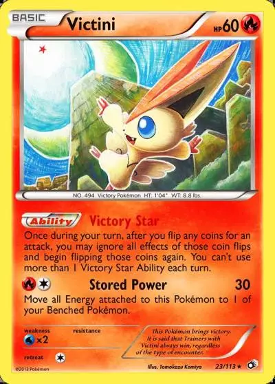 Victini 23/113 Legendary Treasures Pokemon card