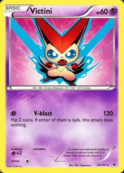 Victini 43/101 Noble Victories Pokemon card