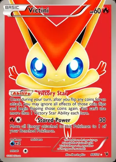 Victini 98/101 Noble Victories Pokemon card
