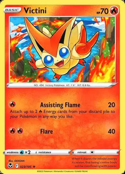 Victini 23/195 Silver Tempest Pokemon card