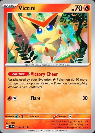 Victini 21/191 Surging Sparks Pokemon card