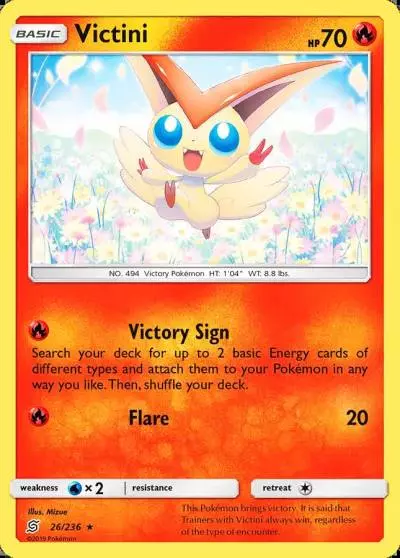 Victini 26/236 Unified Minds Pokemon card