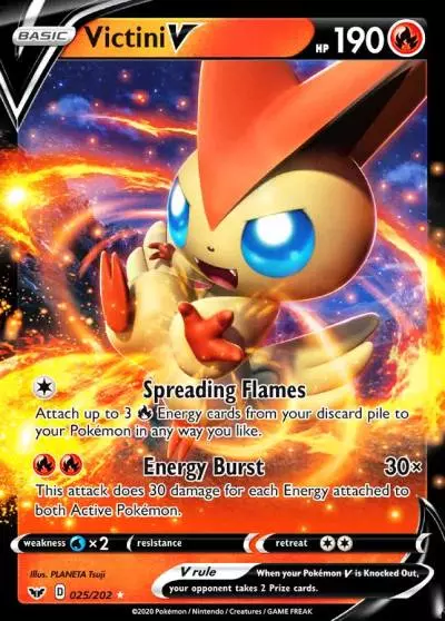 Victini V 25/202 Sword & Shield Pokemon card