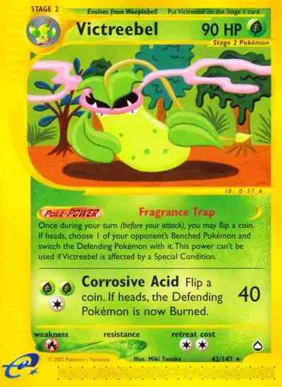 Victreebel 42/147 Aquapolis Pokemon card