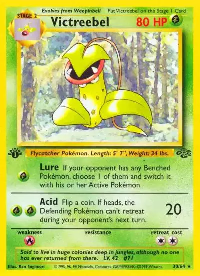 Victreebel 30/64 Jungle Pokemon card