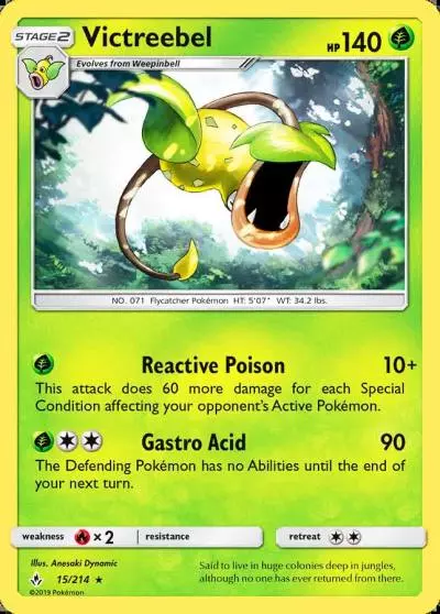 Victreebel 15/214 Unbroken Bonds Pokemon card
