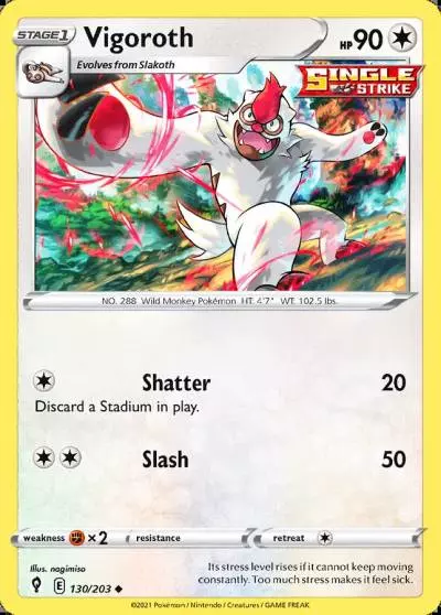 Vigoroth 130/203 Evolving Skies Pokemon card