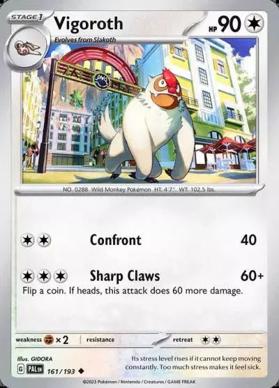 Vigoroth 161/193 Paldea Evolved Pokemon card