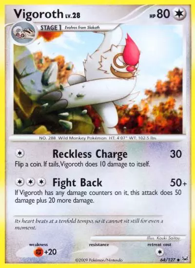 Vigoroth 64/127 Platinum Pokemon card