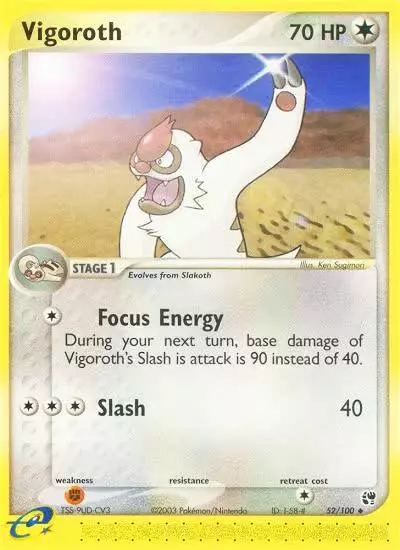 Vigoroth 52/100 Sandstorm Pokemon card