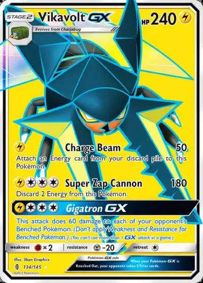 Vikavolt-GX 134/145 Guardians Rising Pokemon card