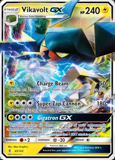 Vikavolt-GX 45/145 Guardians Rising Pokemon card
