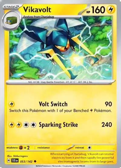 Vikavolt 53/142 Stellar Crown Pokemon card
