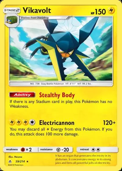 Vikavolt 59/214 Unbroken Bonds Pokemon card