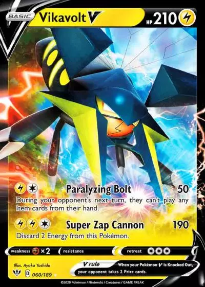 Vikavolt V 60/189 Darkness Ablaze Pokemon card