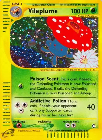 Vileplume H31/147 Aquapolis Pokemon card