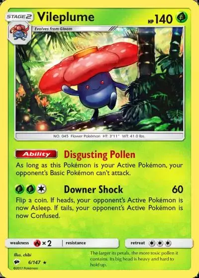 Vileplume 6/147 Burning Shadows Pokemon card