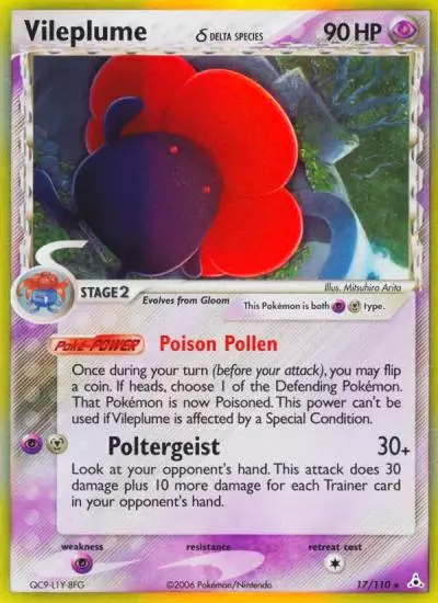 Vileplume δ 17/110 Holon Phantoms Pokemon card