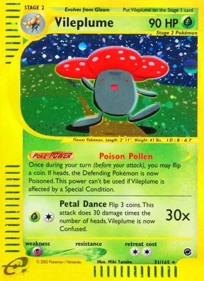 Vileplume 31/165 Expedition Base Set Pokemon card