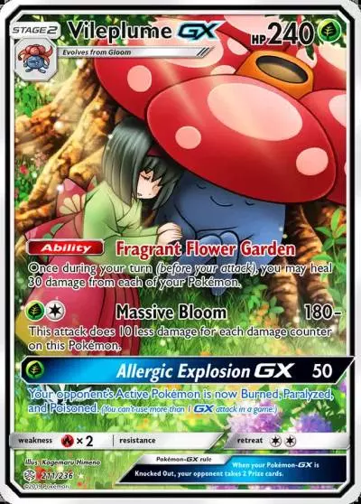 Vileplume-GX 211/236 Cosmic Eclipse Pokemon card