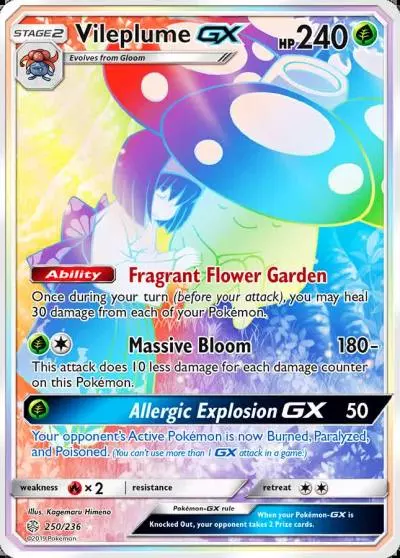 Vileplume-GX 250/236 Cosmic Eclipse Pokemon card