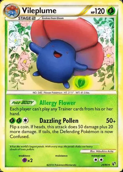 Vileplume 24/90 HS—Undaunted Pokemon card