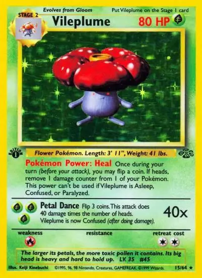 Vileplume 15/64 Jungle Pokemon card