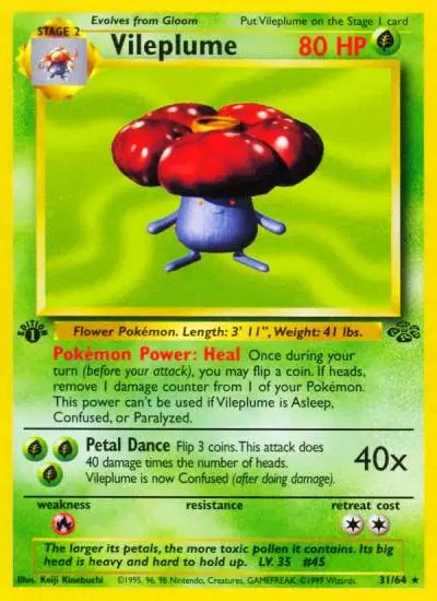 Vileplume 31/64 Jungle Pokemon card