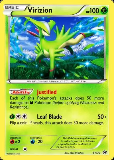 Virizion BW70/101 BW Black Star Promos Pokemon card
