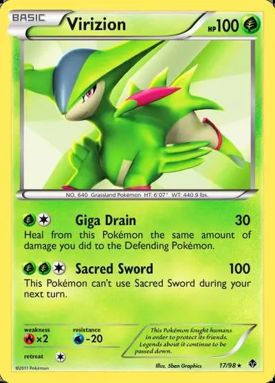 Virizion 17/98 Emerging Powers Pokemon card