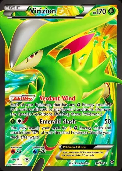 Virizion-EX 96/101 Plasma Blast Pokemon card