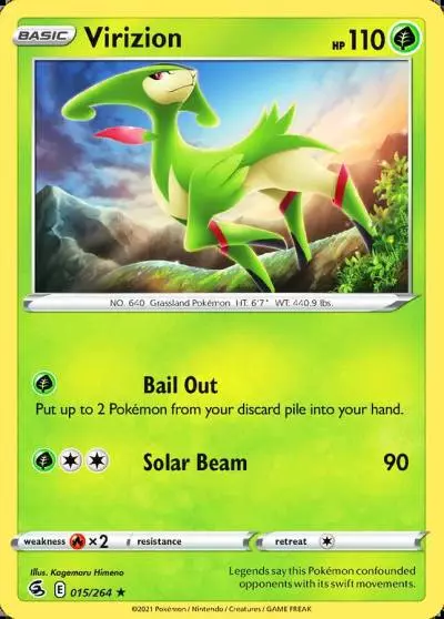 Virizion 15/264 Fusion Strike Pokemon card