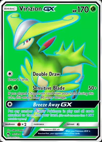Virizion-GX 197/214 Lost Thunder Pokemon card
